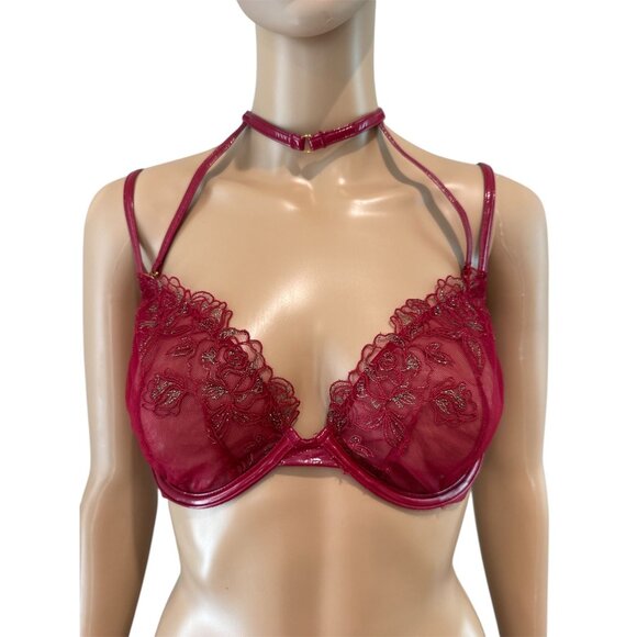 Victoria's Secret VERY SEXY Unlined Floral Embroidered Demi Bra NWT, 34DD - Picture 3 of 16